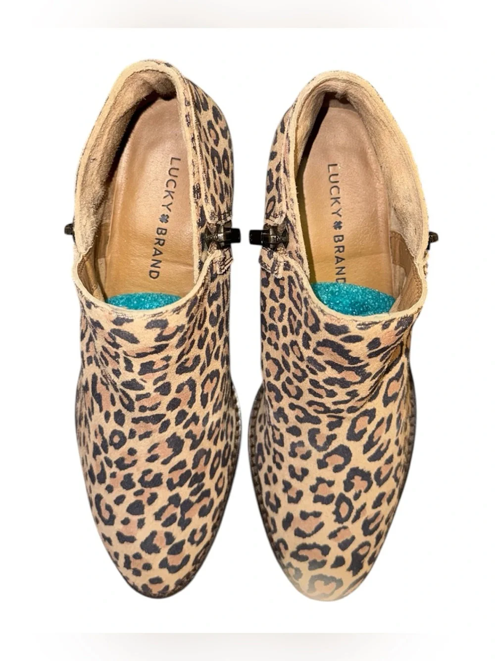 Lucky Brand Fhuna Leopard Print Suede Ankle Booties Women’s Size 7.5 - Picture 6 of 8